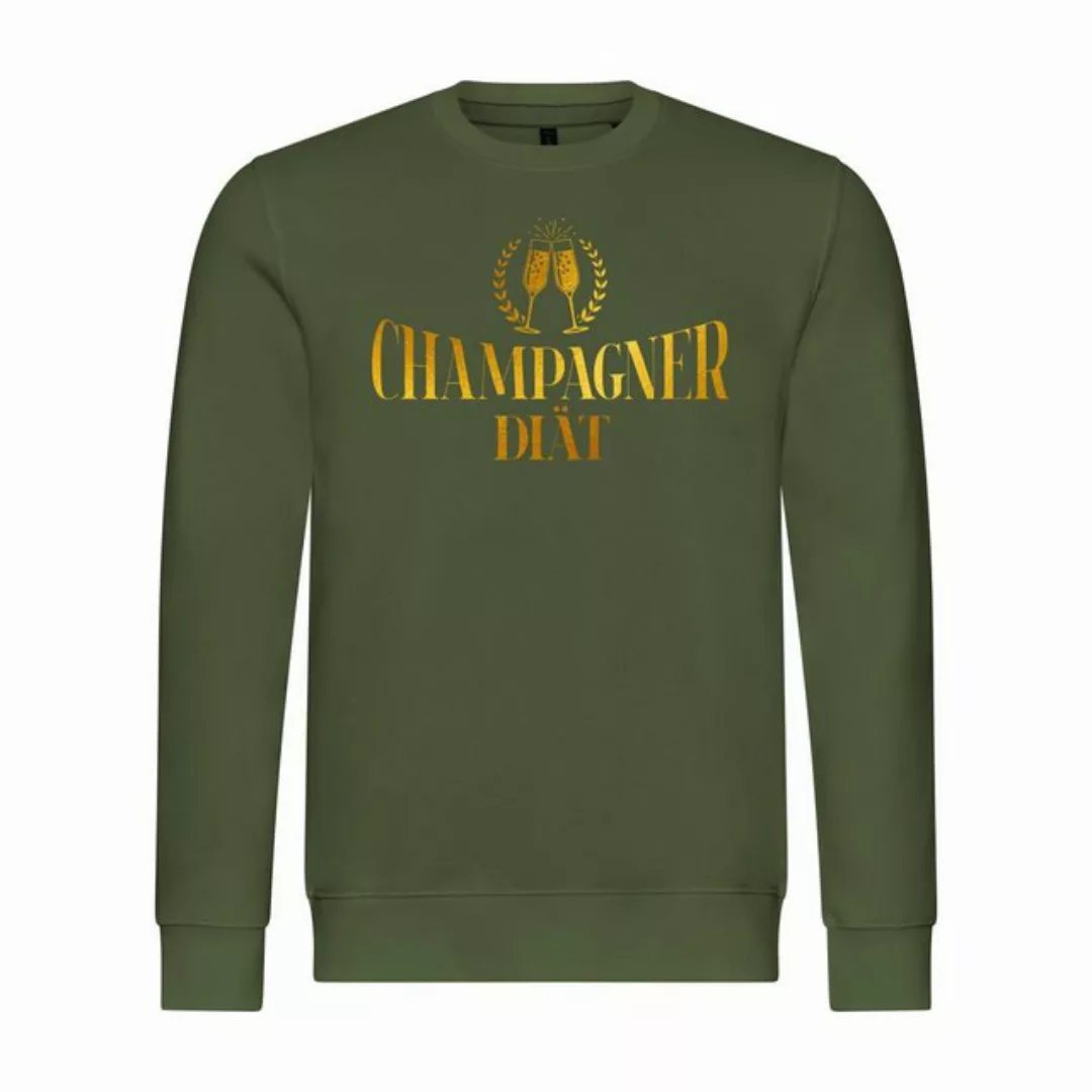 deinshirt Rundhalspullover Herren Sweatshirt Champagner Diät Mit Print Moti günstig online kaufen