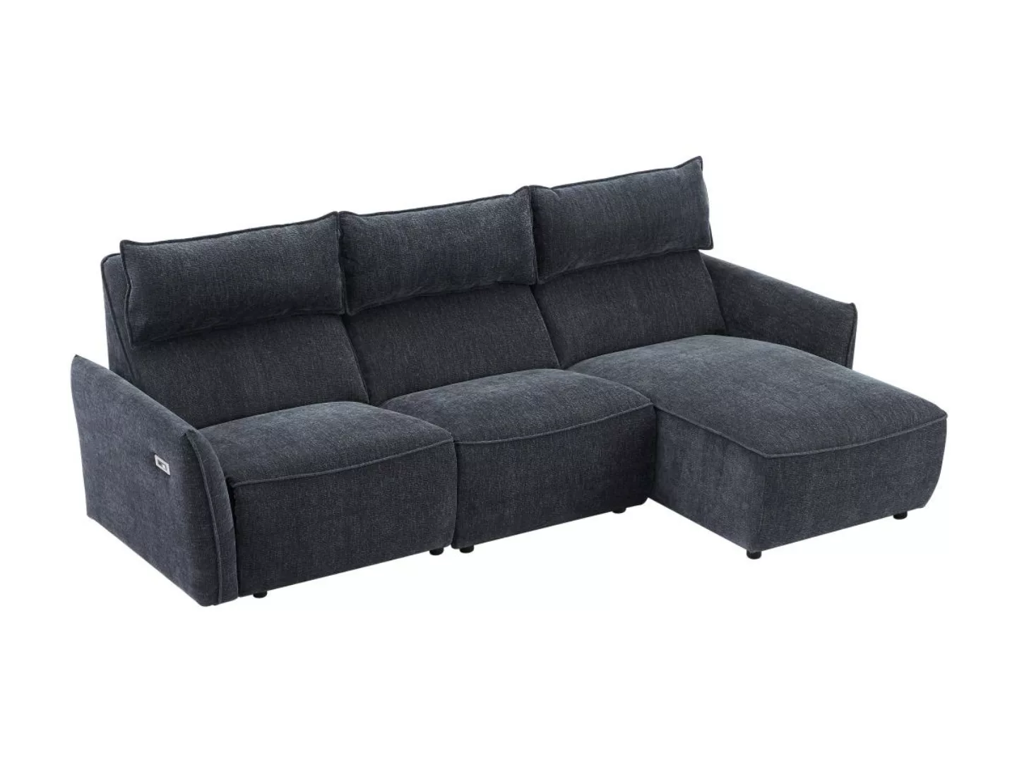 Eckrelaxsofa elektrisch - Ecke rechts - Strukturstoff - Anthrazit - LOANO günstig online kaufen