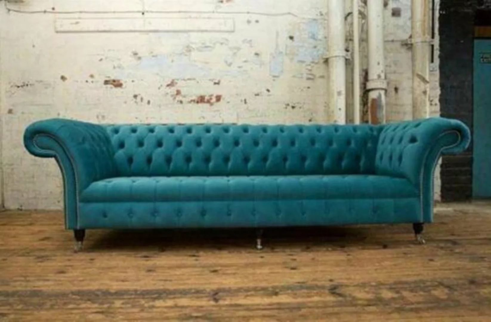 JVmoebel Chesterfield-Sofa Türkis Chesterfield Sofa Designer Möbel luxus Co günstig online kaufen
