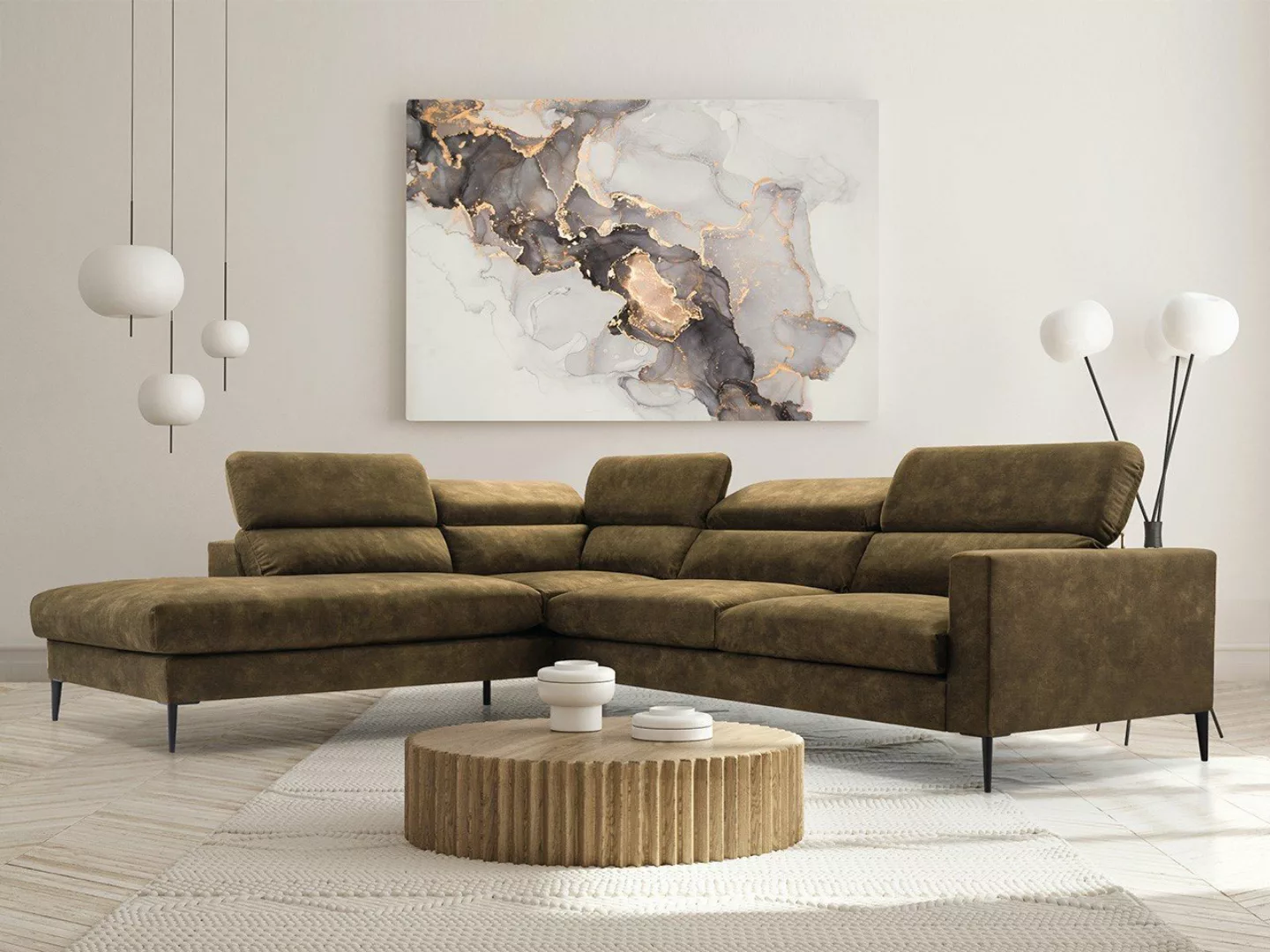 MKS MÖBEL Ecksofa GESSO, Modern Ecksofa, Wohnlandschaft - L-Form Couch - Be günstig online kaufen