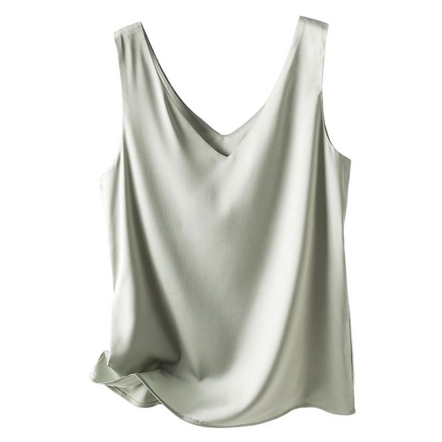 Zoclack Tanktop Damen Silk Satin Tank Top, V-Ausschnitt Ärmellose Camisole günstig online kaufen