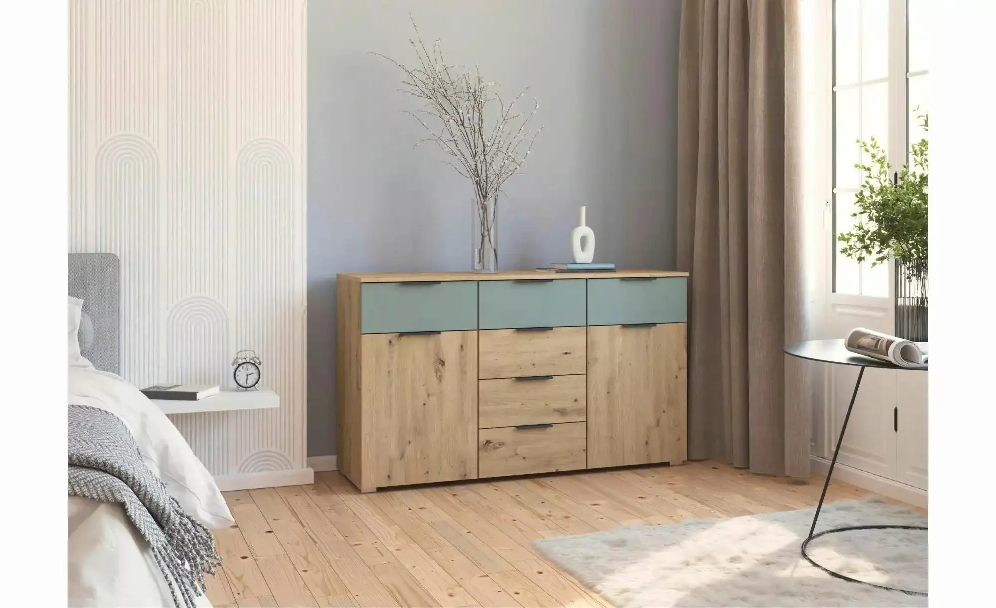 Sideboard   ¦ holzfarben ¦ Maße (cm): B: 140 H: 81 Kommoden & Sideboards > günstig online kaufen