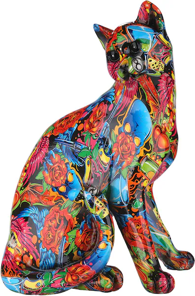 GILDE Dekofigur »Figur Pop Art Katze«, Dekoobjekt, Tierfigur, Höhe 29 cm, W günstig online kaufen