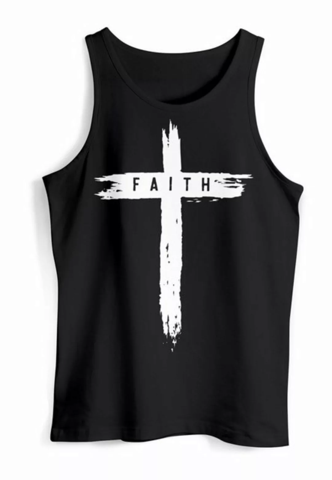 Neverless Tanktop Herren Tank-Top Print Aufdruck Kreuz Cross Faith Glaube T günstig online kaufen