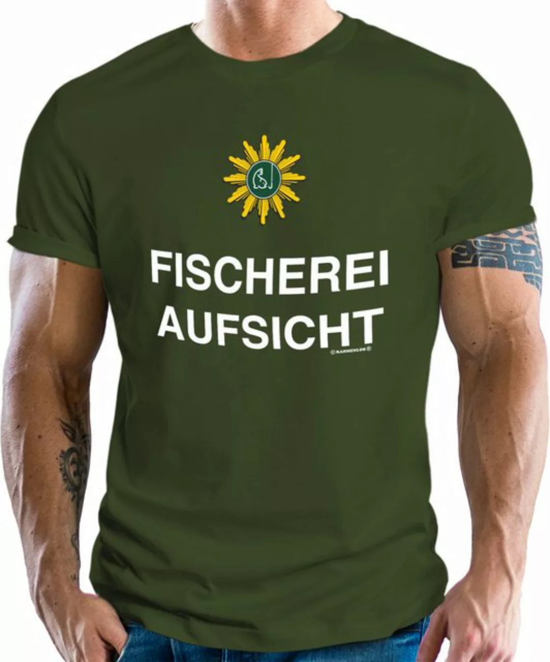 RAHMENLOS® T-Shirt für Angler und Fischer - Fischerei Aufsicht günstig online kaufen