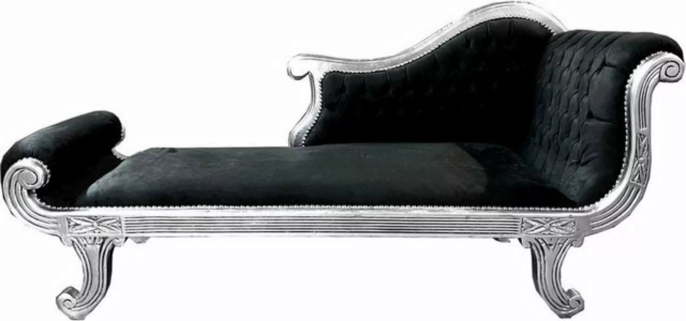 Casa Padrino Chaiselongue Barock Chaiselongue Modell XXL Schwarz / Silber - günstig online kaufen