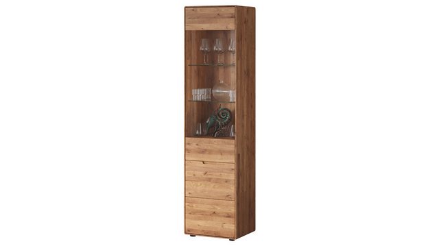 Massivart® Vitrine LUCAS montiert / Vitrinenschrank Glastür / Massivholz Wi günstig online kaufen