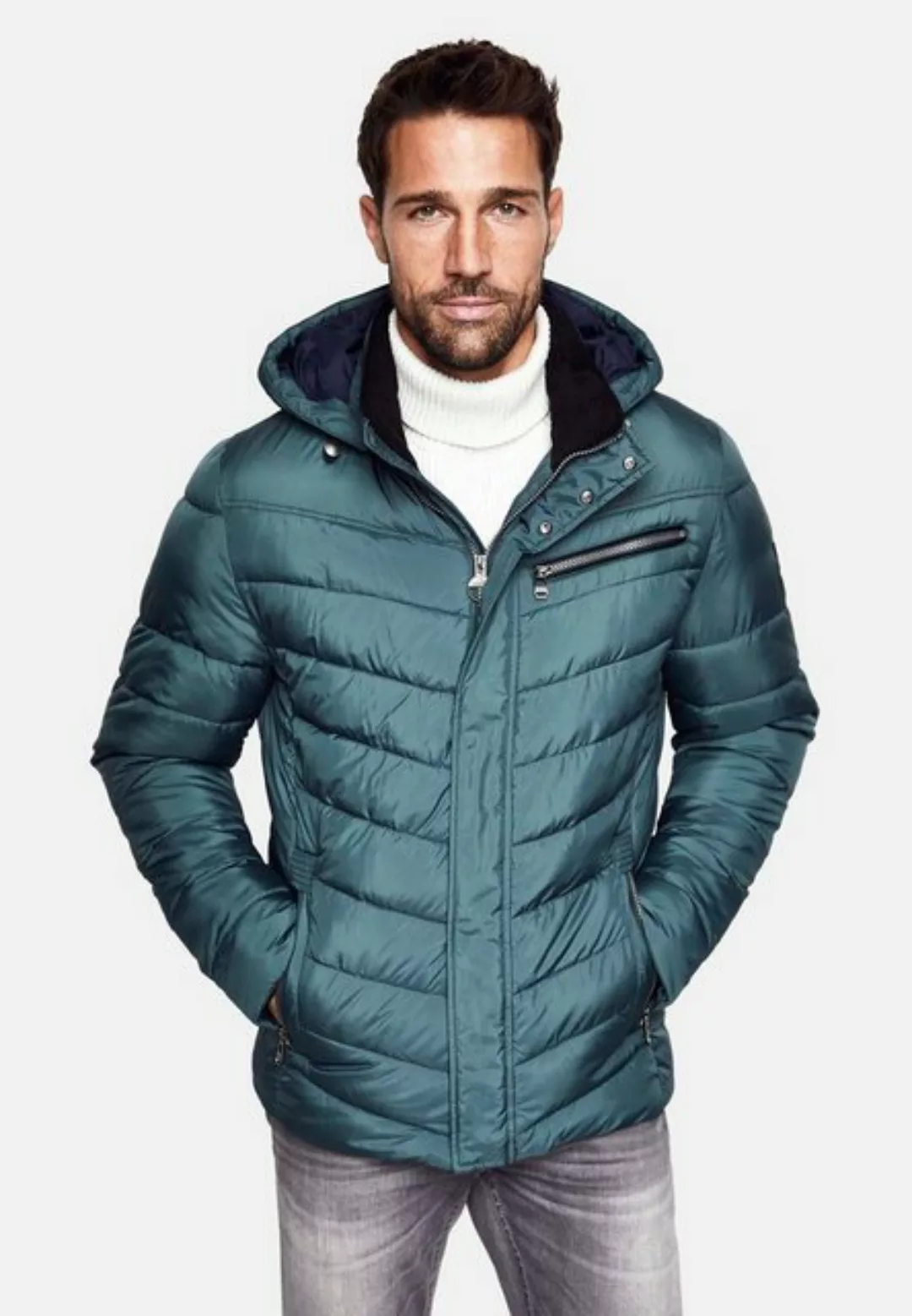 New Canadian Steppjacke Lightwear-Stepp Jacke mit abnehmbarer Kapuze günstig online kaufen