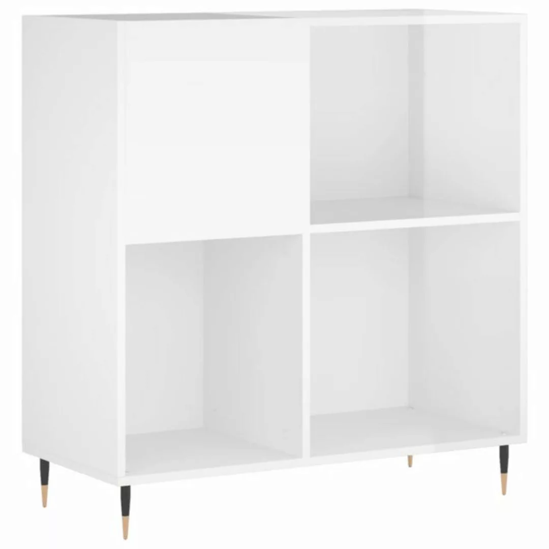 vidaXL Beistellschrank Plattenschrank Hochglanz-Weiß 84,5x38x89 cm Holzwerk günstig online kaufen