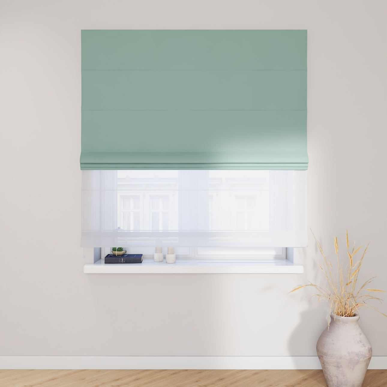 Dekoria Doppelraffrollo Duo, mintgrün, 120 x 150 cm günstig online kaufen