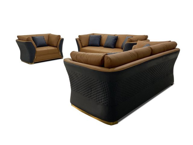 Xlmoebel Sofa 3-Sitzer Sofa Set mit einem Sessel, modernes Luxus-Design, ne günstig online kaufen