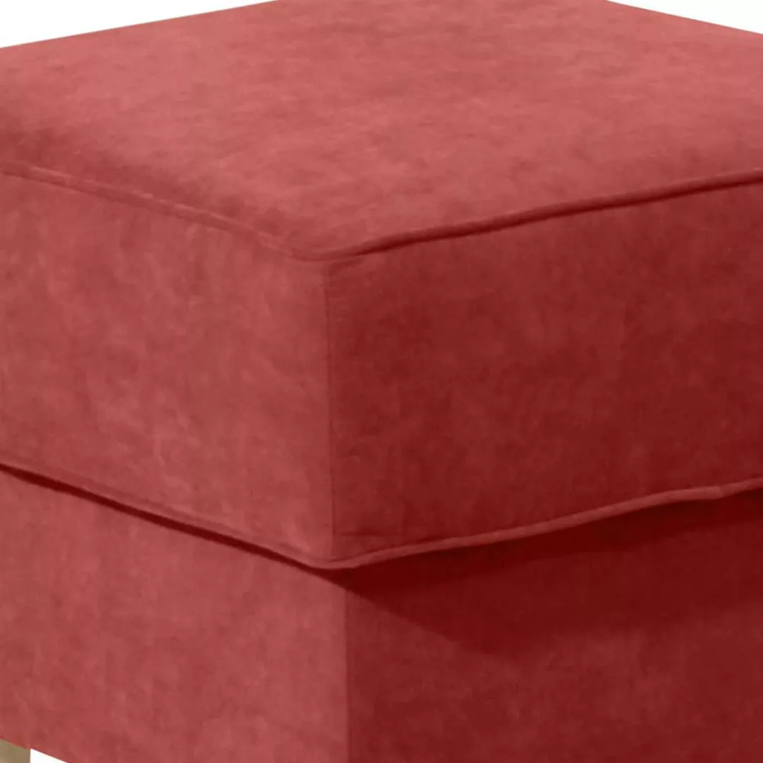 Couchhocker in Terracotta Velours Landhausstil günstig online kaufen