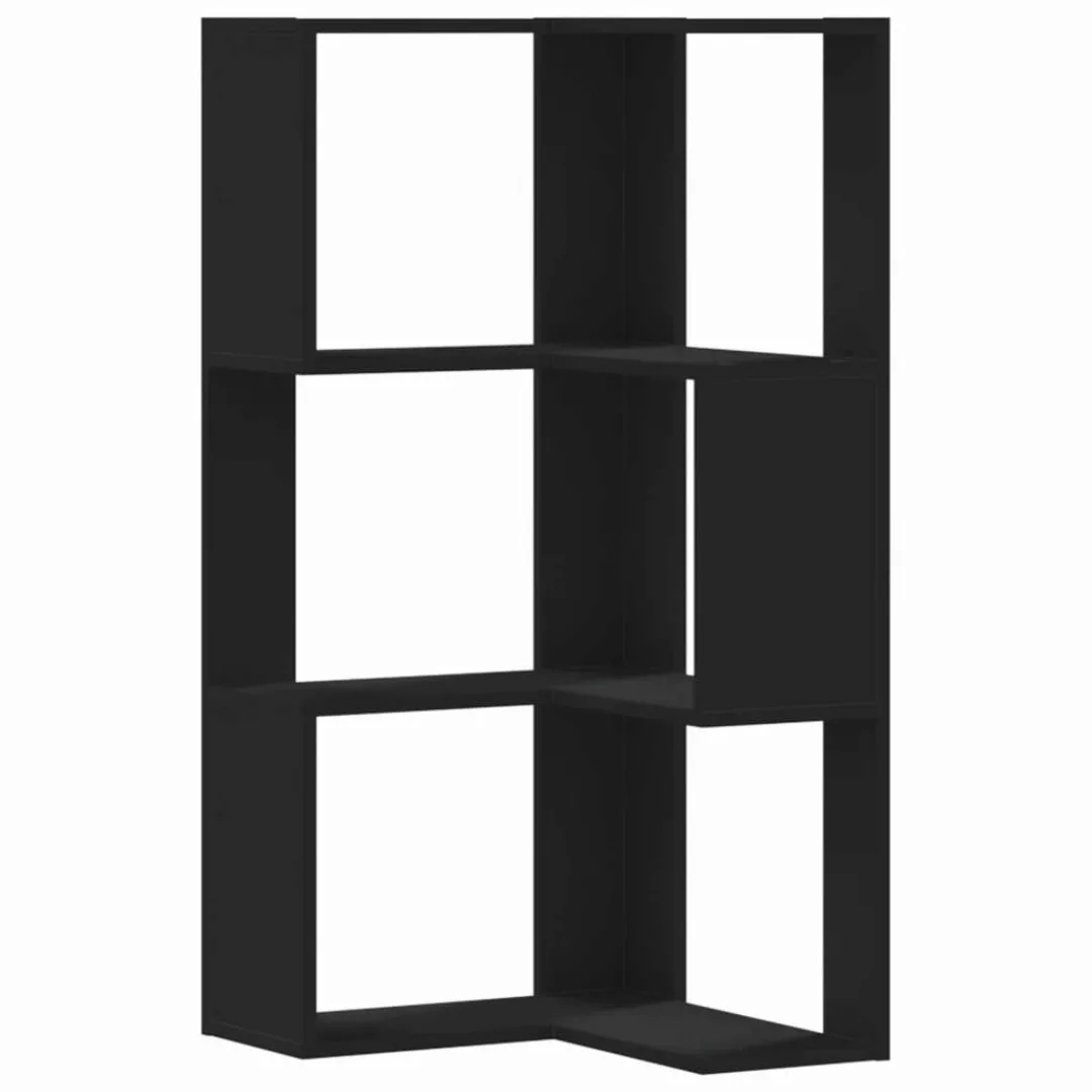vidaXL Bücherregal Eck-Bücherregal 3 Böden Schwarz günstig online kaufen