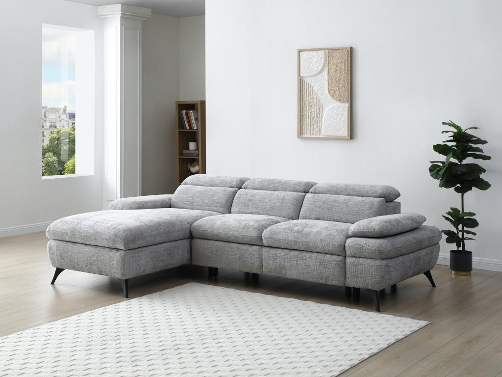 Ecksofa mit Schlaffunktion mit Bettkasten - Ecke links - Strukturstoff - Gr günstig online kaufen