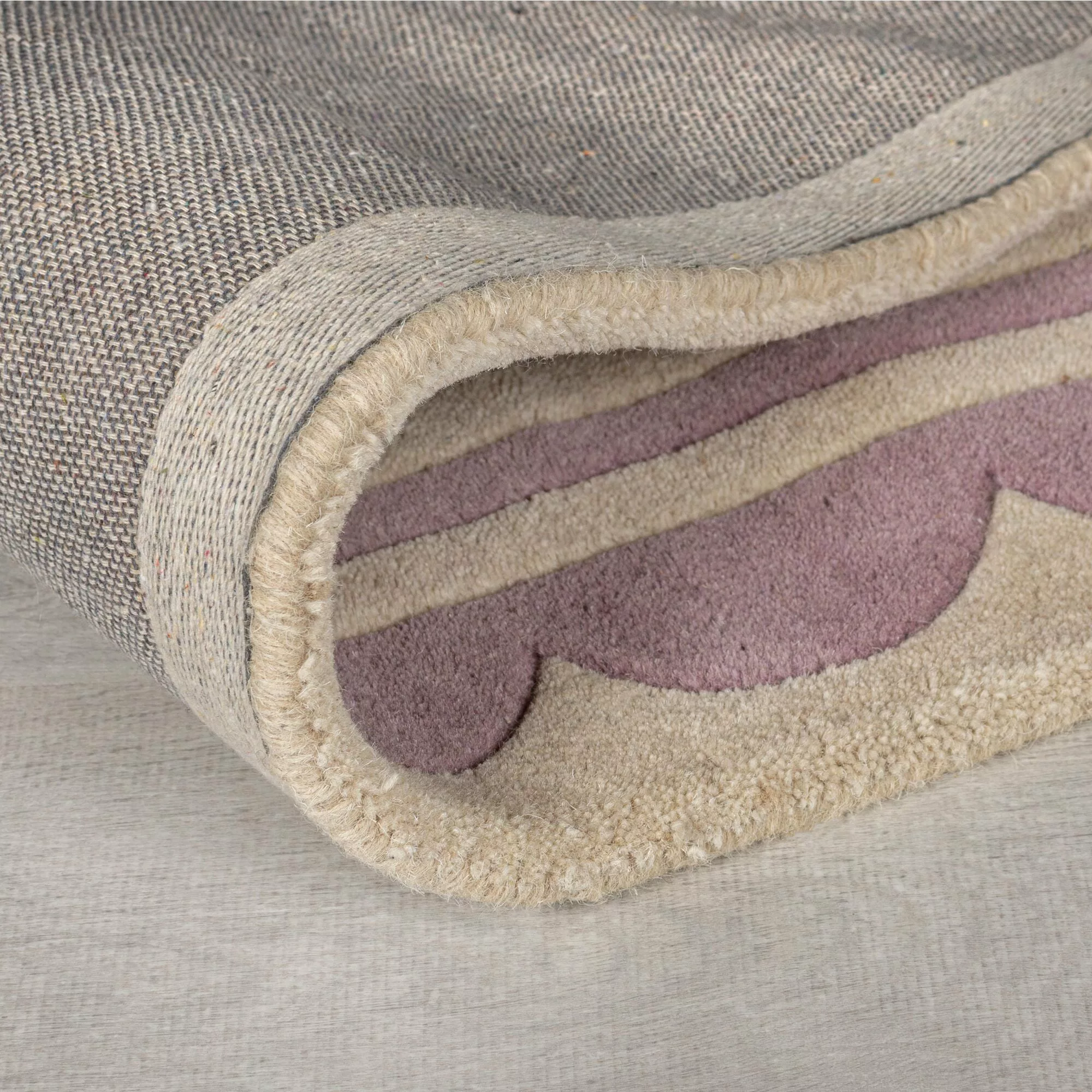 FLAIR RUGS Wollteppich »Lois«, rund, Lois Wollteppich mit Jakobsmuschelbord günstig online kaufen