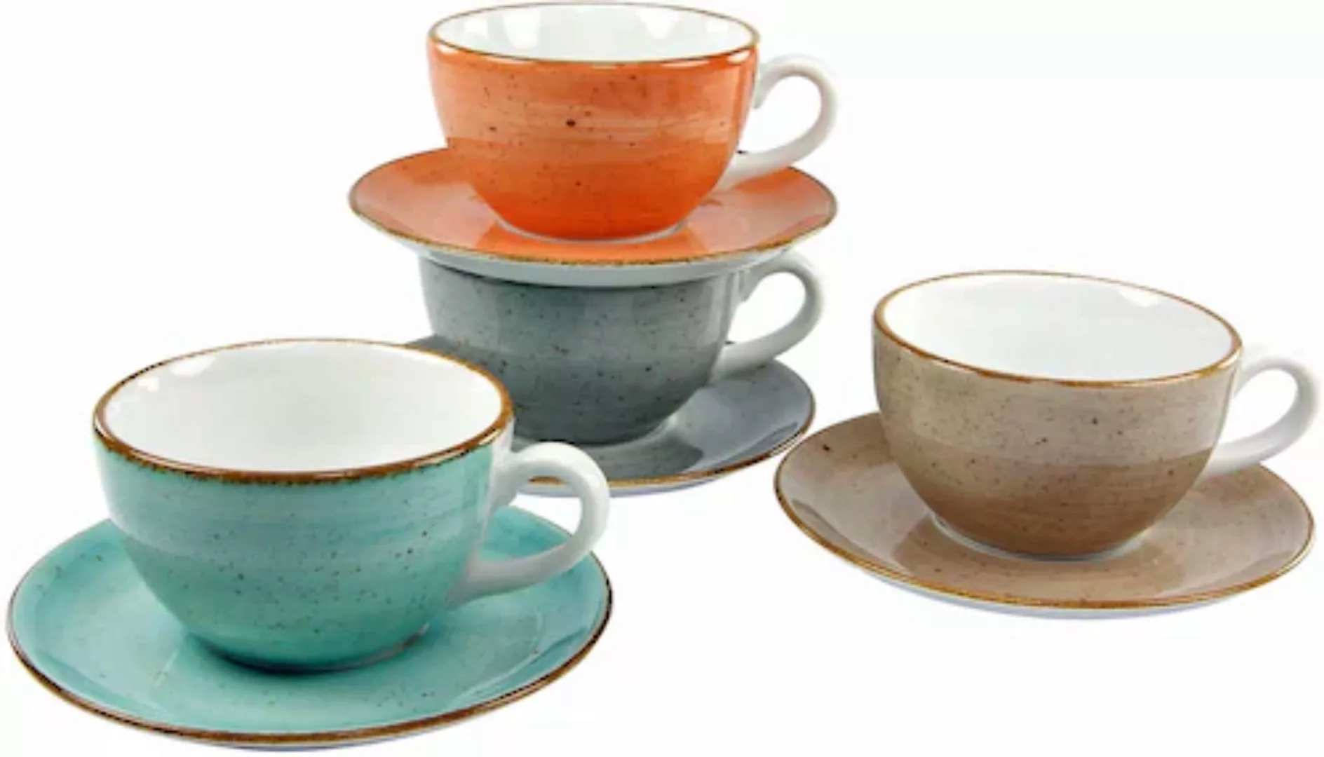 CreaTable Cappuccinotasse »Kaffeetasse VINTAGE NATURE«, (Set, 8 tlg.), Tass günstig online kaufen