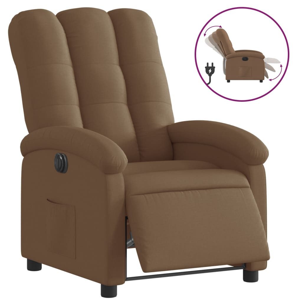 vidaXL Sessel Relaxsessel Elektrisch Braun Stoff günstig online kaufen