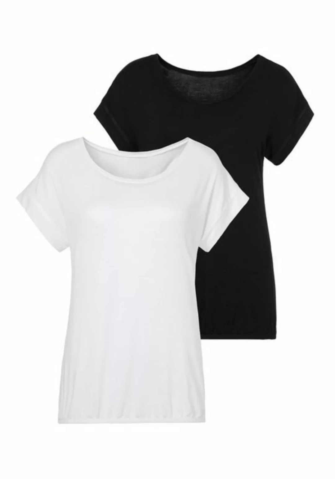Vivance T-Shirt (Packung, 2-tlg) mit elastischem Saumabschluss günstig online kaufen