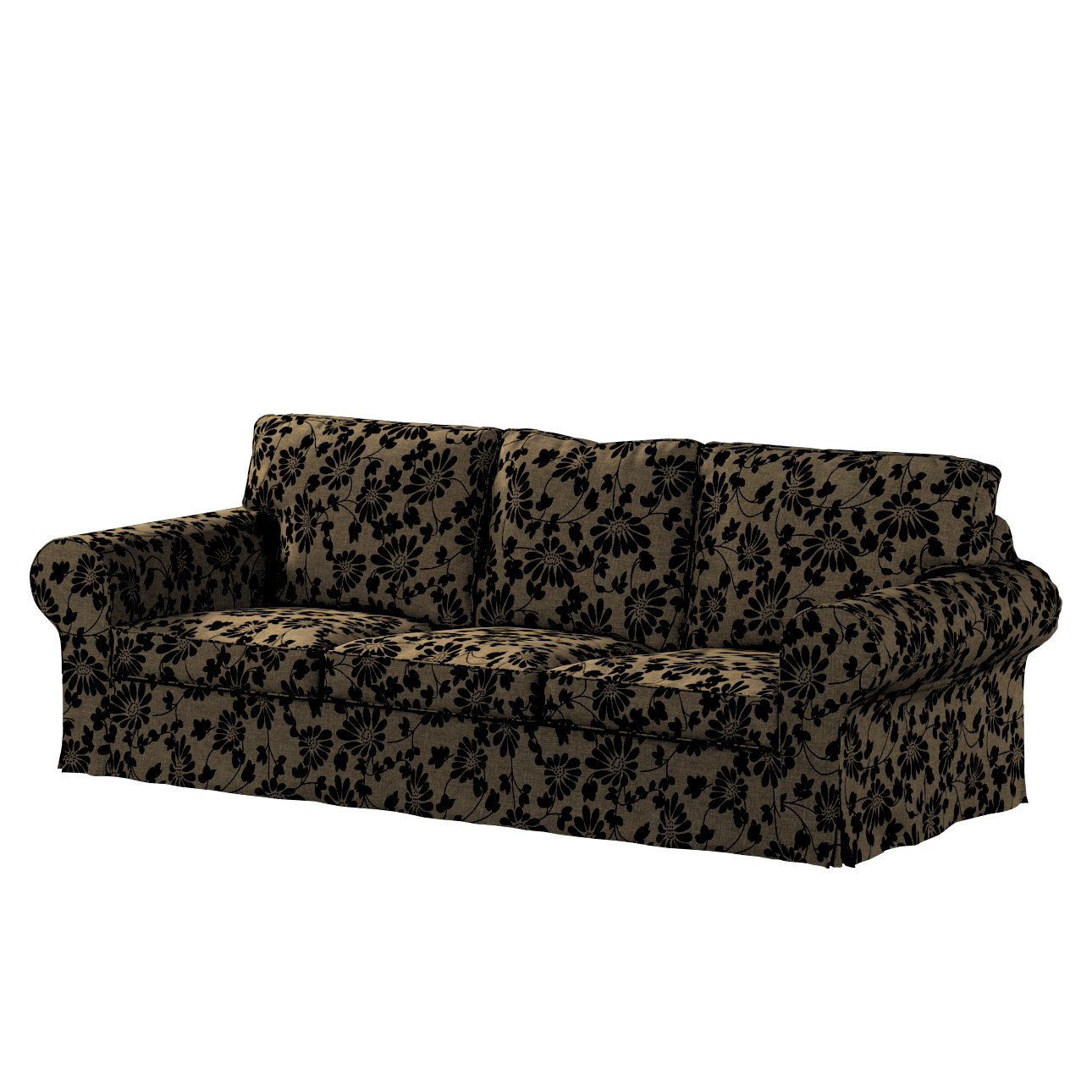 Bezug für Ektorp 3-Sitzer Sofa nicht ausklappbar, beige-schwarz, Sofabezug günstig online kaufen
