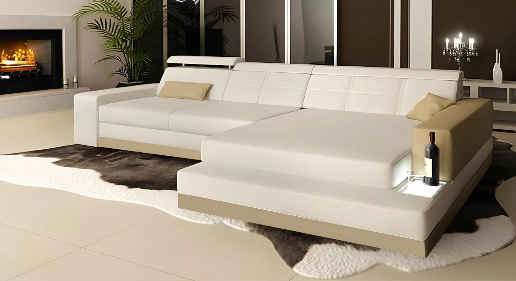 Xlmoebel Sofa Moderne Eckgarnitur Ledersofa Wohnlandschaft Couch Design Eck günstig online kaufen