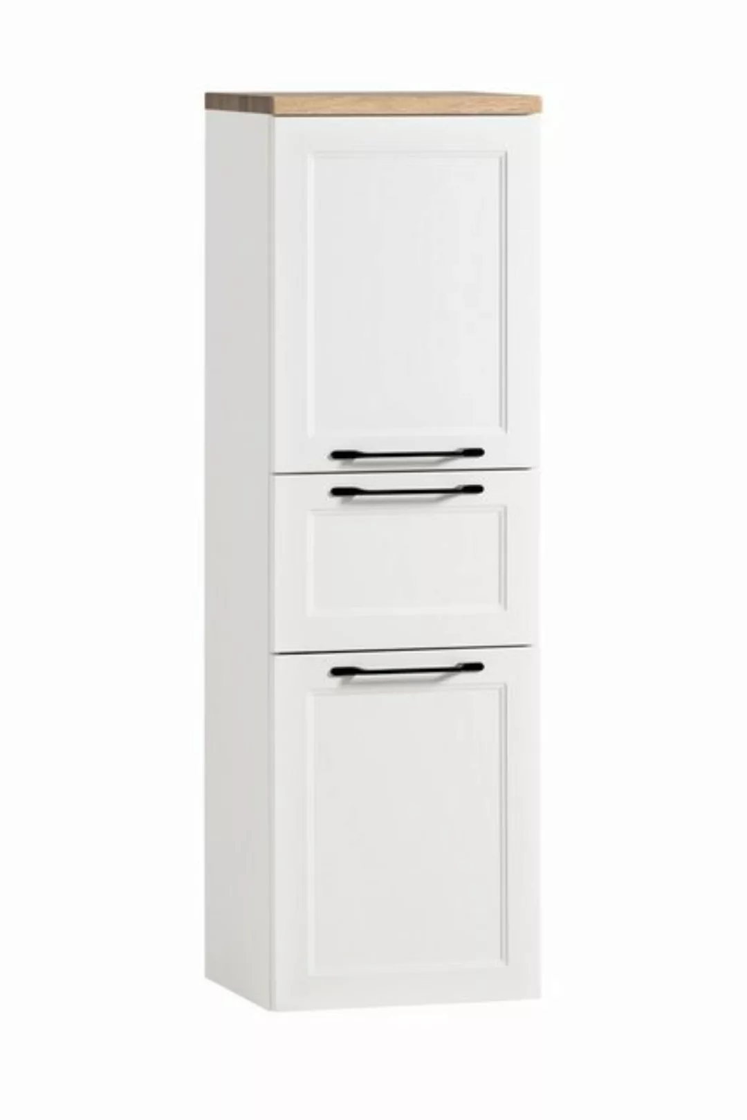 freiraum Midischrank Lyon in weiß, Wotaneiche, MDF - 40x130x35cm (BxHxT) günstig online kaufen