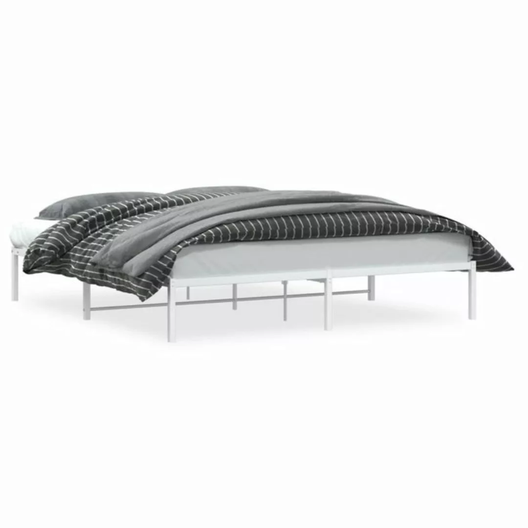 vidaXL Bettgestell, Bettrahmen Metall Weiß 183x213 cm günstig online kaufen