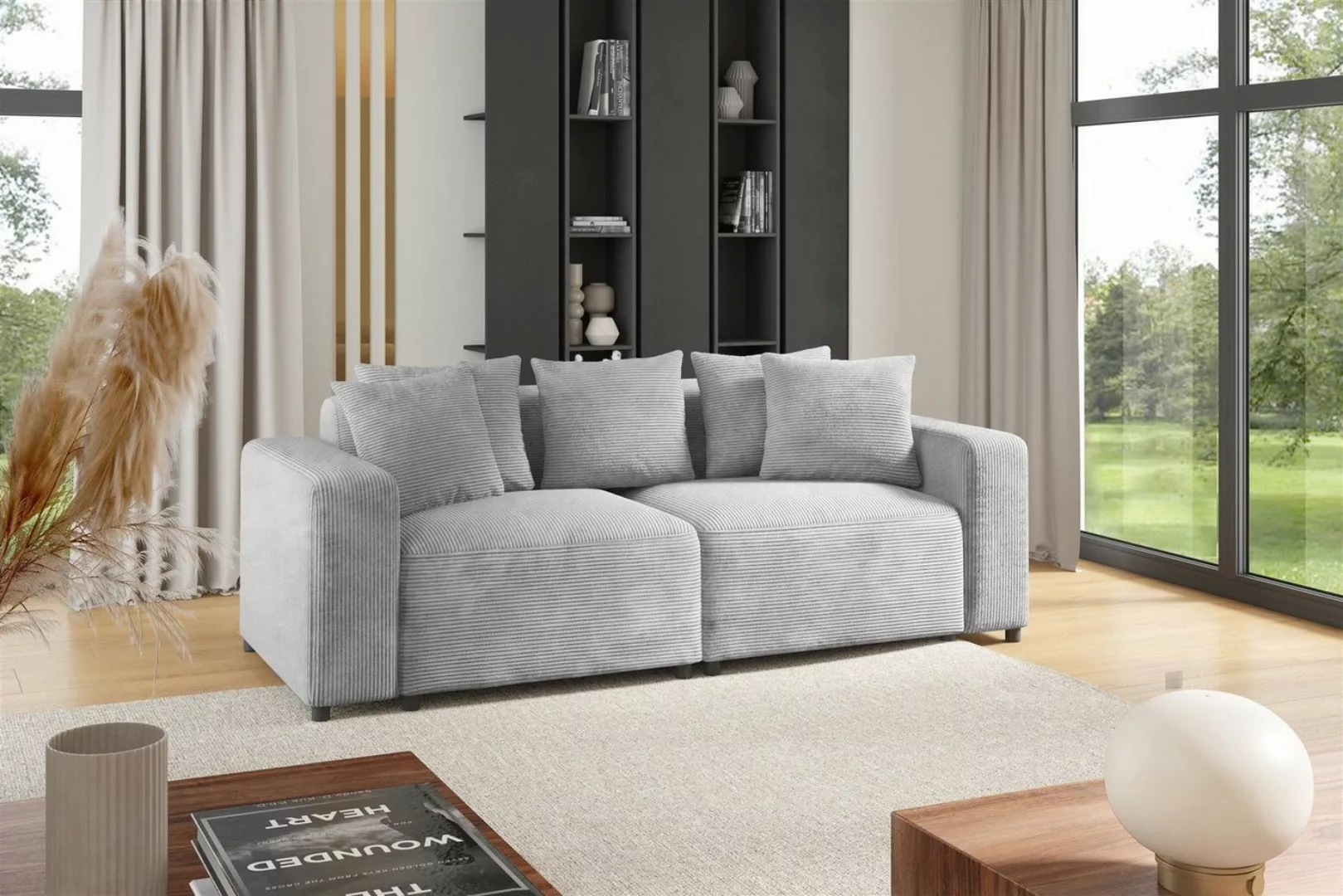 Fun Möbel 2-Sitzer Sofa Designersofa MEGAN 2-Sitzer in Stoff Poso, inkl. 5 günstig online kaufen