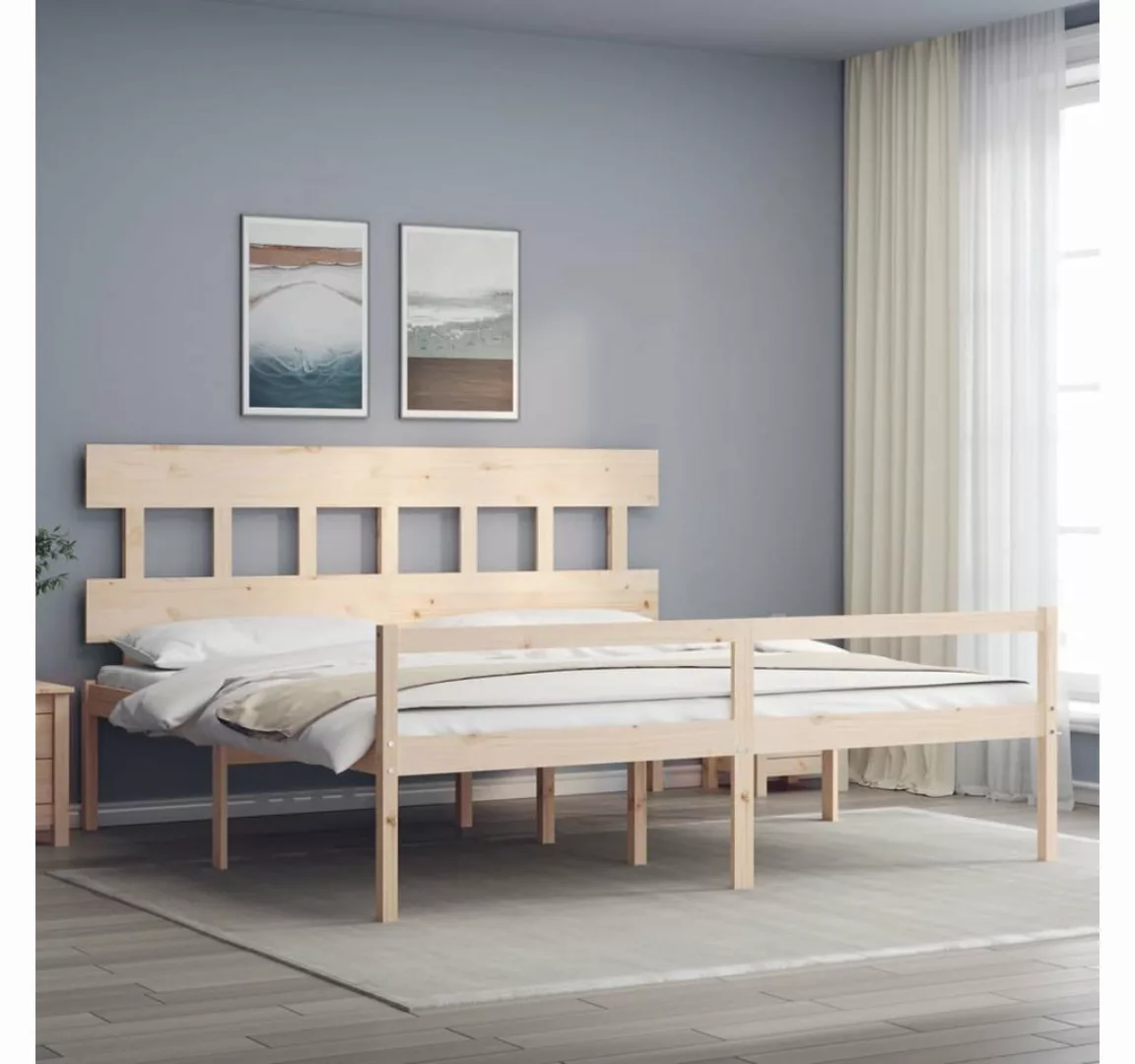 furnicato Bett Seniorenbett mit Kopfteil 200x200 cm Massivholz günstig online kaufen