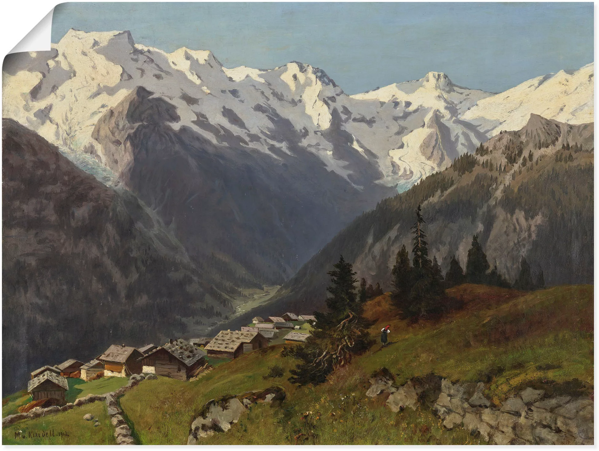 Artland Kunstdruck "Mürren im Berner Oberland, Schweiz. 1913", Berge & Alpe günstig online kaufen