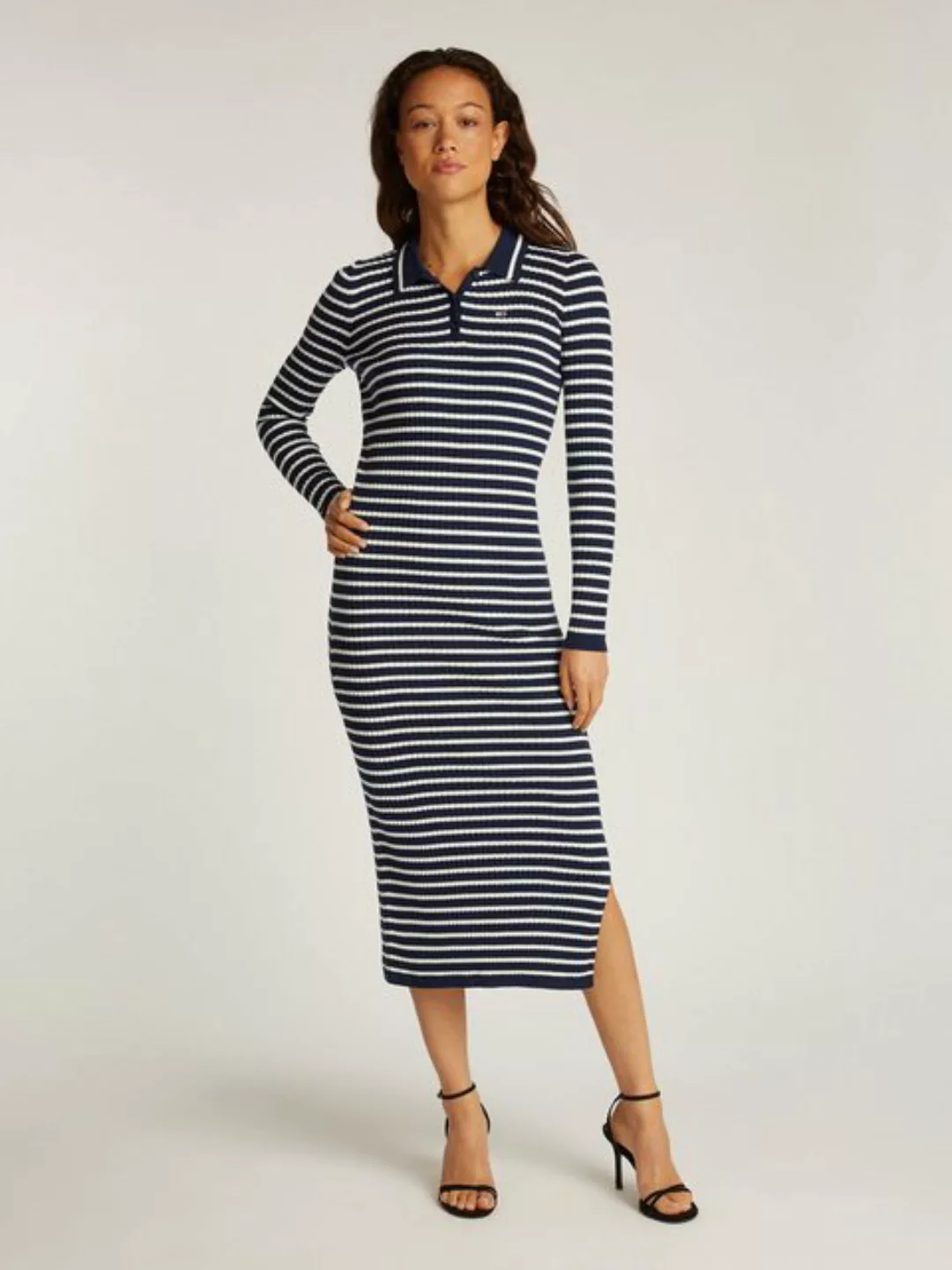 Tommy Jeans Polokleid TJW LS POLO MIDI DRESS in Midi-Länge günstig online kaufen