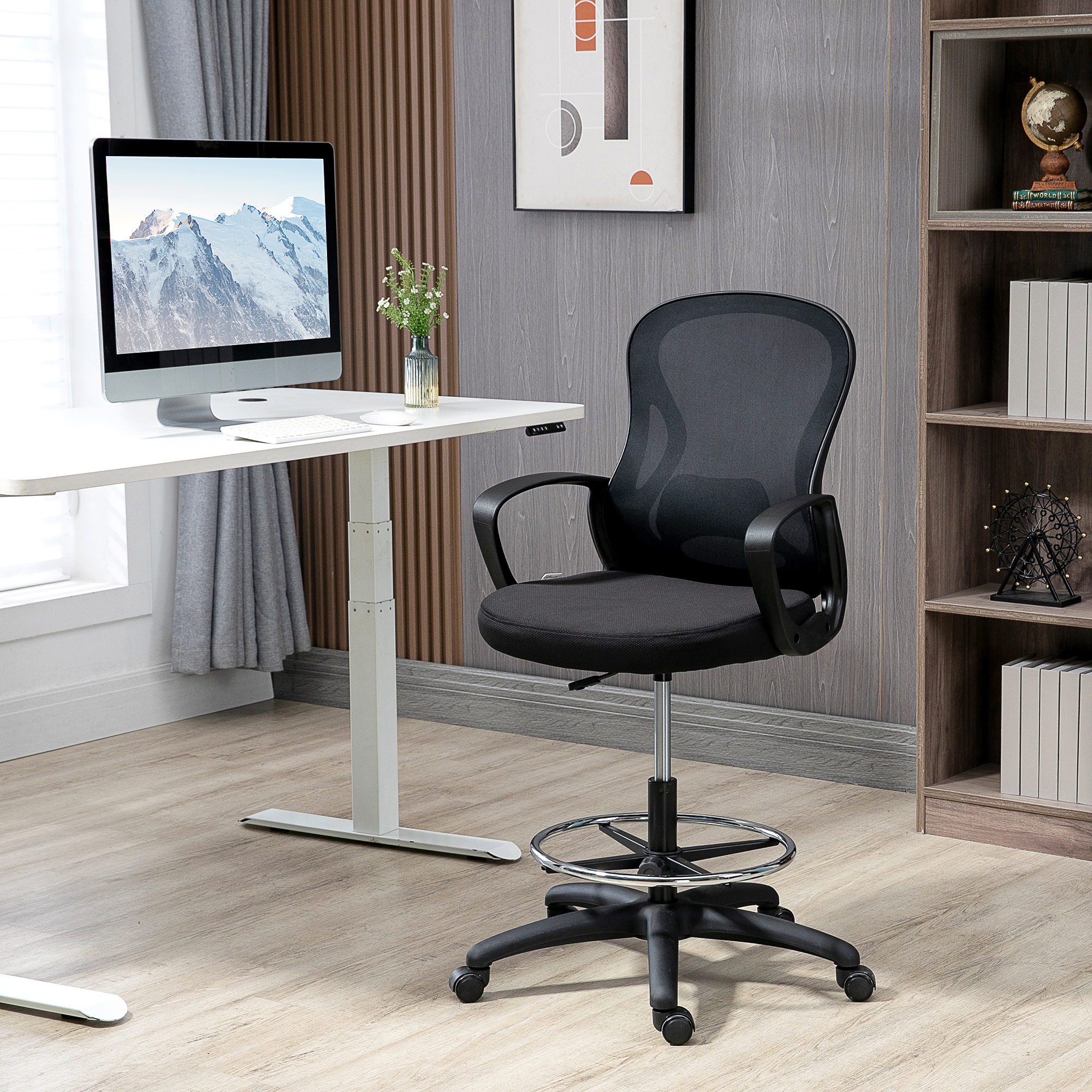 Vinsetto Stehstuhl Büro ergonomischer Bürostuhl höhenverstellbar Zeichenstu günstig online kaufen