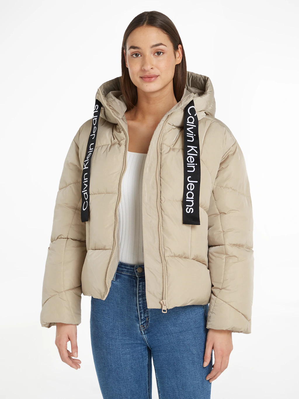 Calvin Klein Jeans Outdoorjacke LOGO DRAWSTRING SHORT PUFFER günstig online kaufen