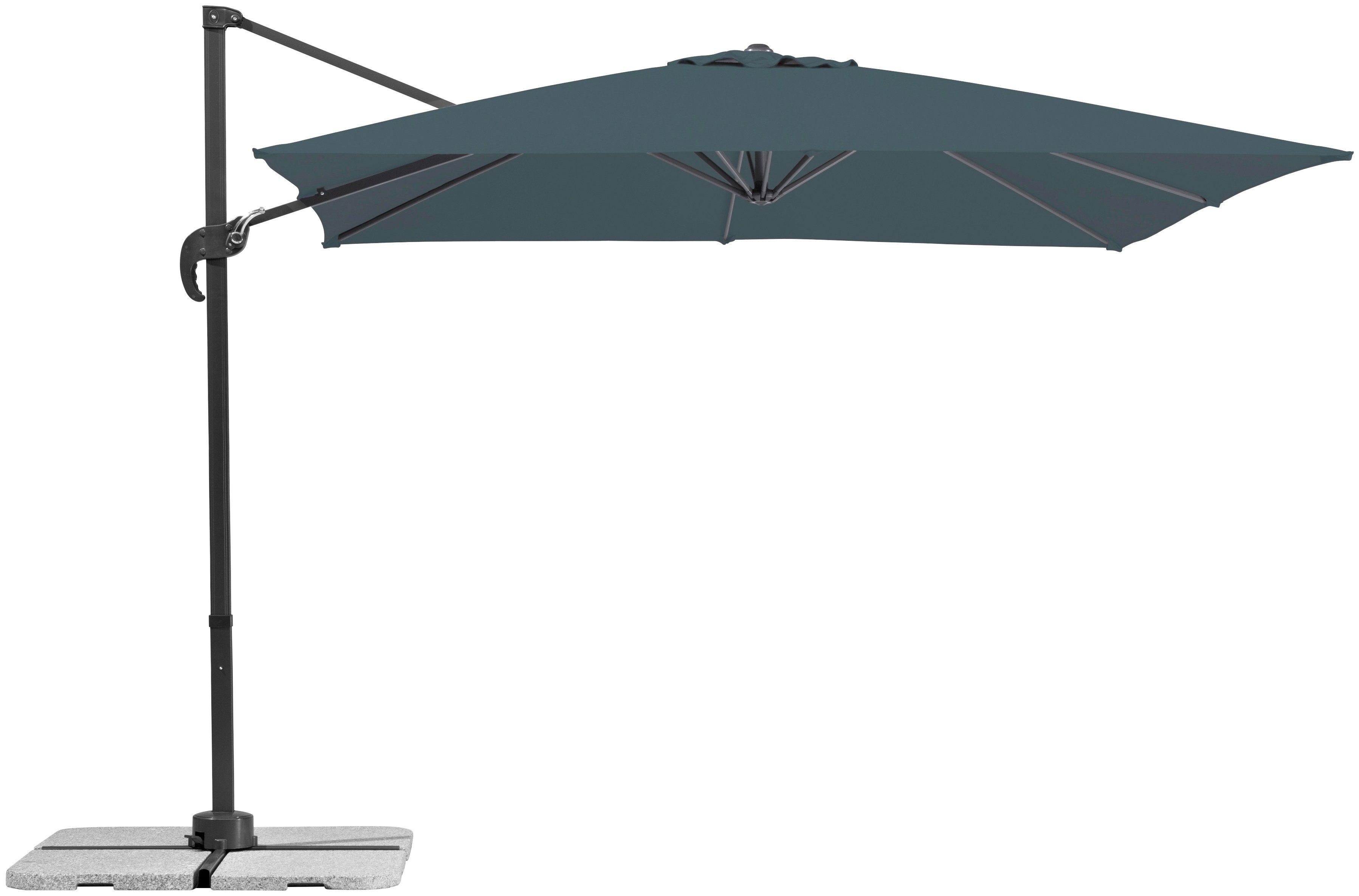 Schneider Ampelschirm Rhodos Junior  270 cm x 270 cm Anthrazit mit Kurbelme günstig online kaufen