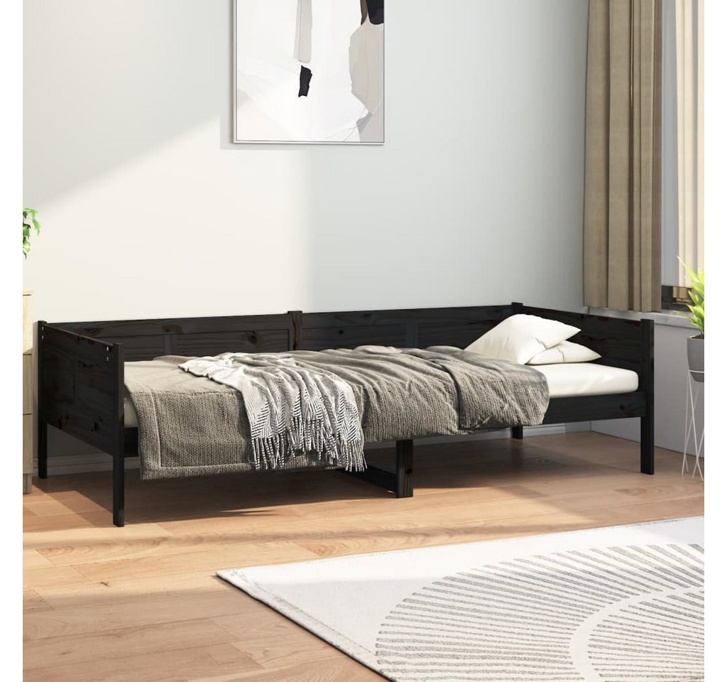 vidaXL Gästebett Tagesbett Gästebett Schwarz Massivholz Kiefer 90x190 cm Be günstig online kaufen