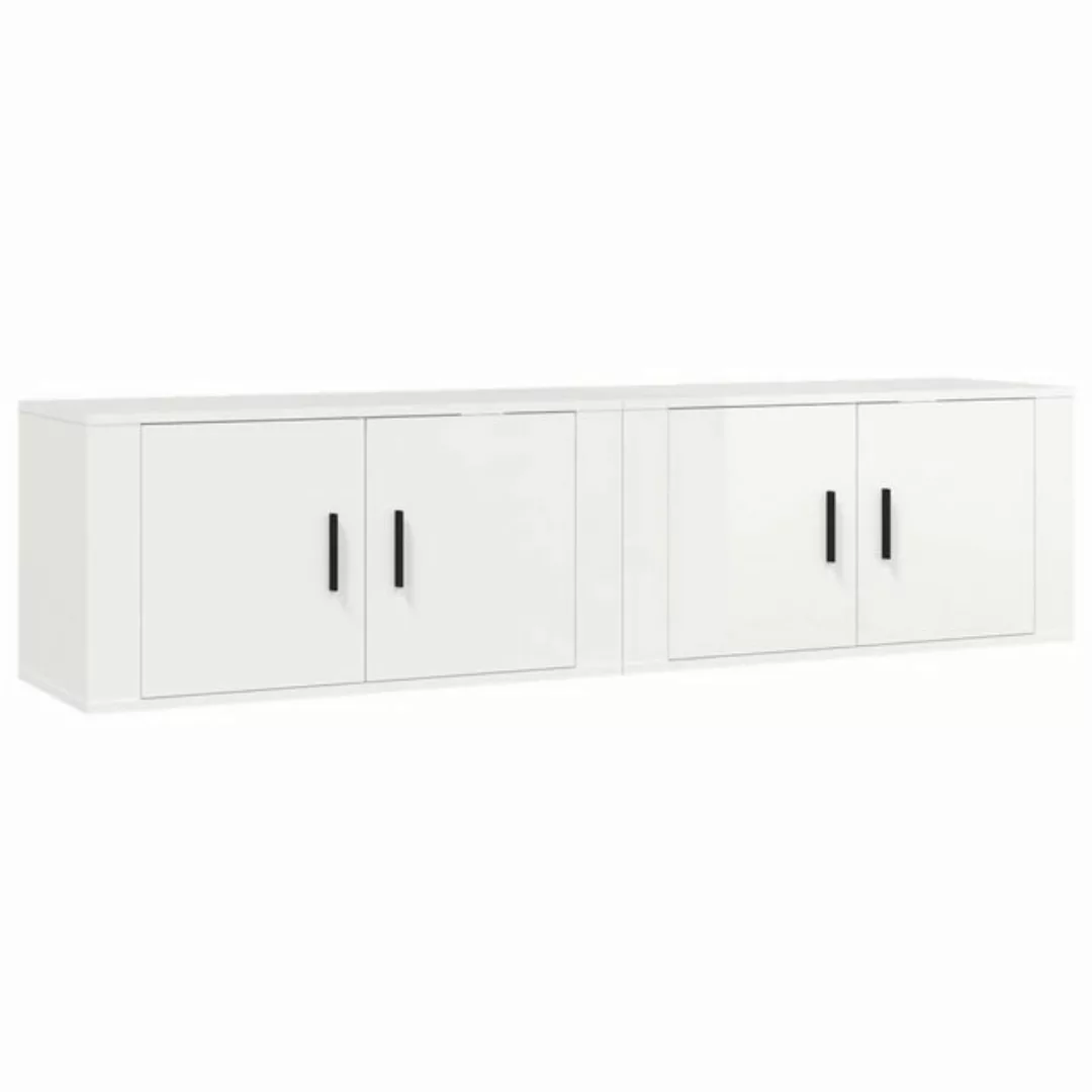 furnicato TV-Schrank TV-Wandschränke 2 Stk. Hochglanz-Weiß 80x34,5x40 cm günstig online kaufen