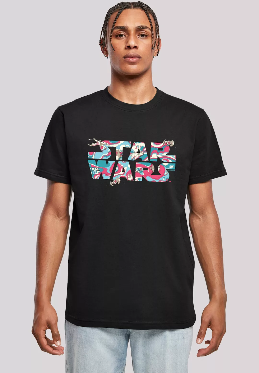 F4NT4STIC T-Shirt "Star Wars Wavy Ship Logo", Herren,Premium Merch,Regular- günstig online kaufen
