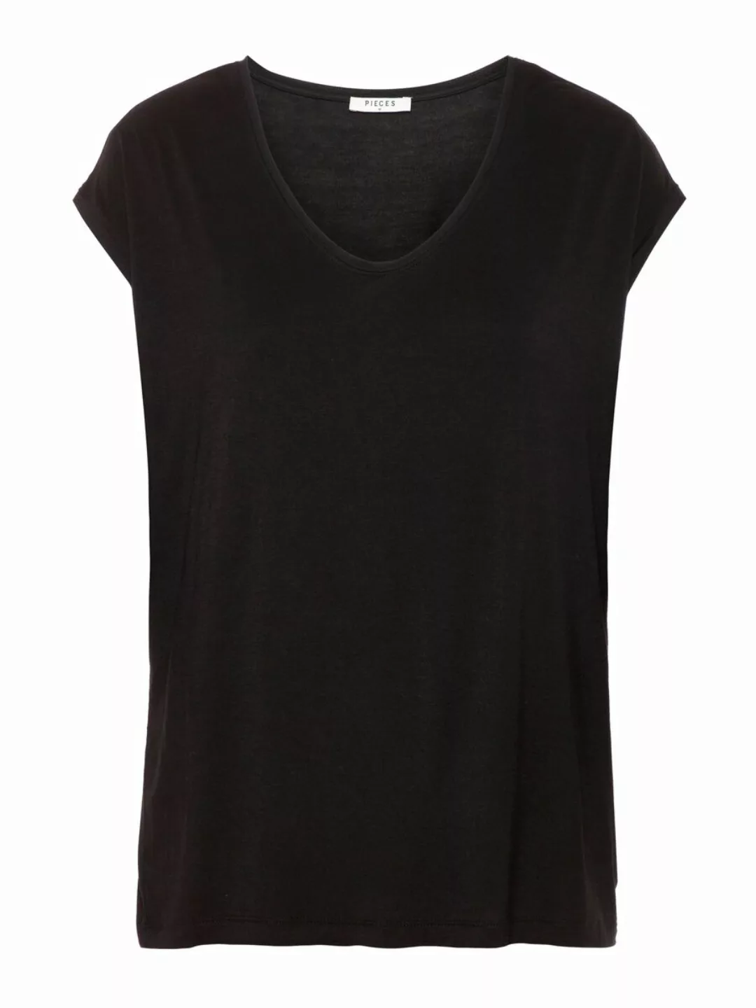 Pieces Billo Solid Kurzärmeliges T-shirt S Black günstig online kaufen