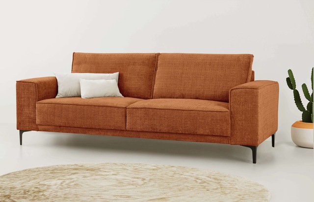 Places of Style 3-Sitzer »3er Sofa Oland, Struktur, Flachgewebe, Luxus-Micr günstig online kaufen