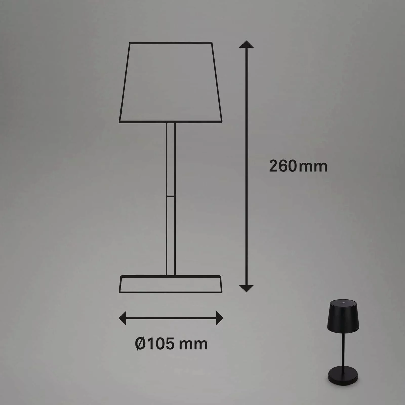LED-Tischleuchte Piha mit Akku, schwarz günstig online kaufen