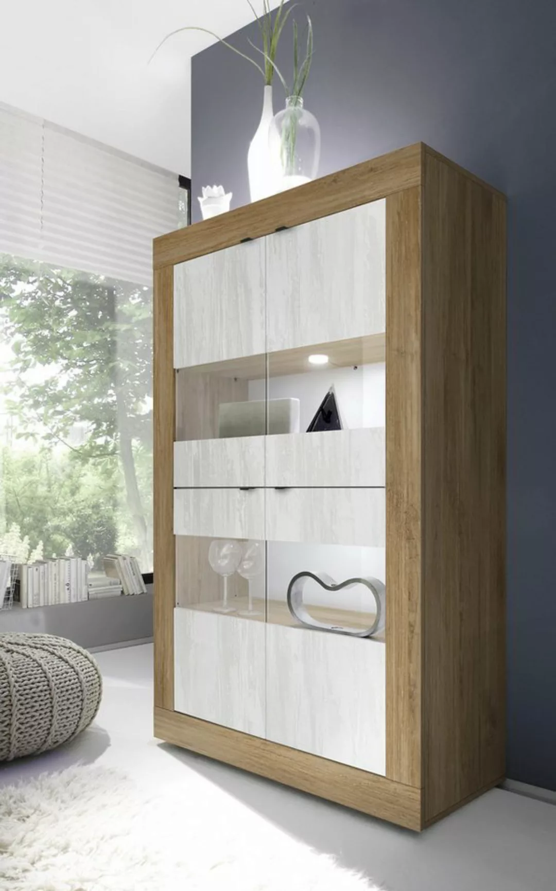 LC Mobili Vitrine 102 x 162 x 43 cm (B/H/T) günstig online kaufen