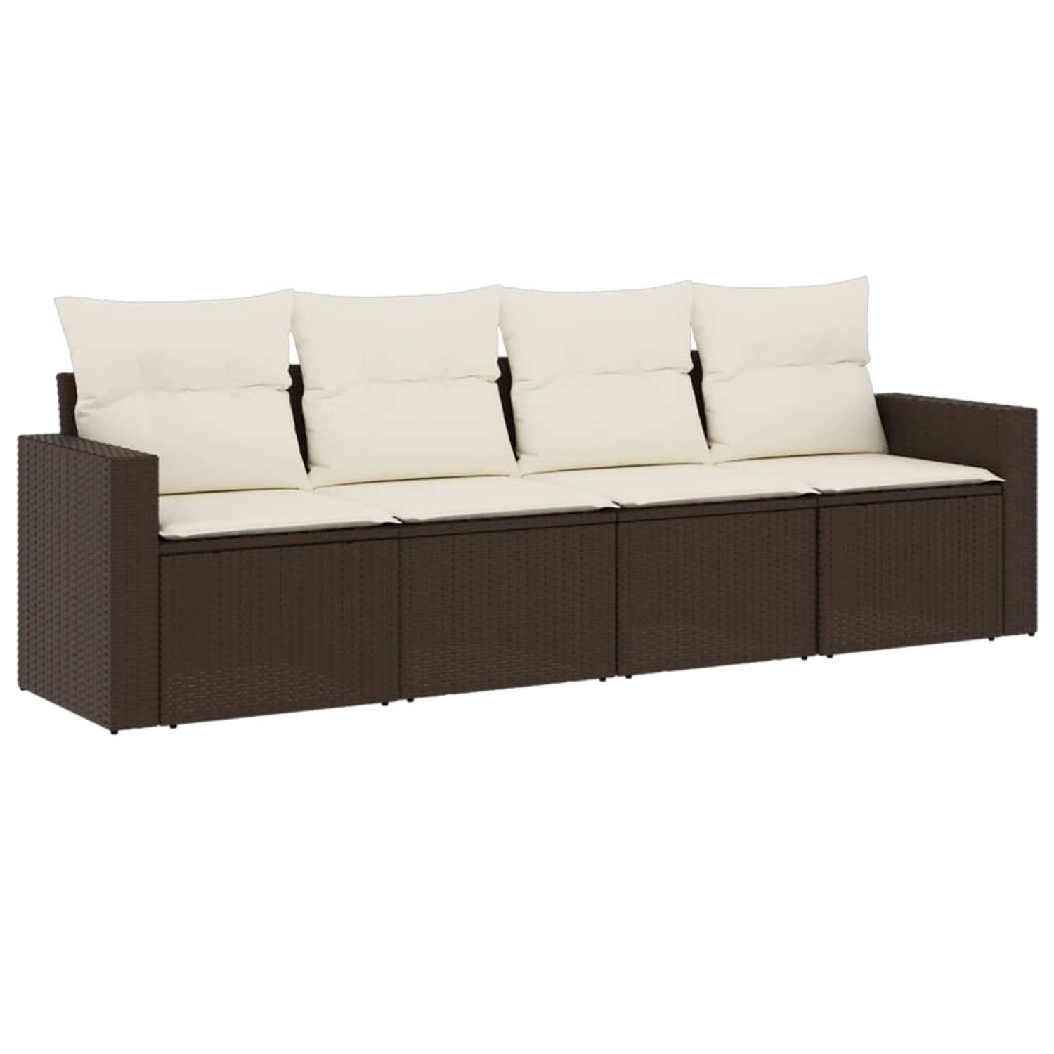 vidaXL 4-Tlg Garten-Sofagarnitur mit Kissen Braun Poly Rattan 3218673 günstig online kaufen