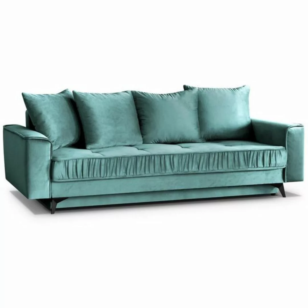 Beautysofa 3-Sitzer Monaco, stilvoll Schlafsofa aus Velours-Bezug, einzigar günstig online kaufen