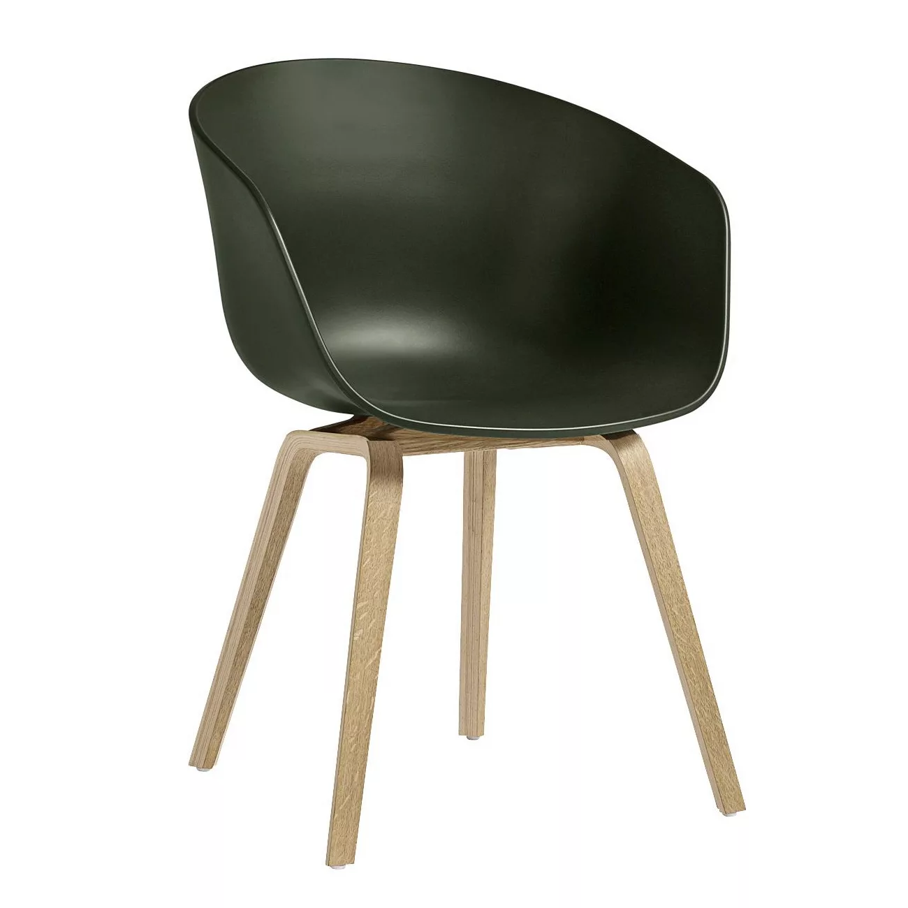 HAY - About a Chair AAC 22 Armlehnstuhl Eiche geseift - grün/Sitzschale Pol günstig online kaufen