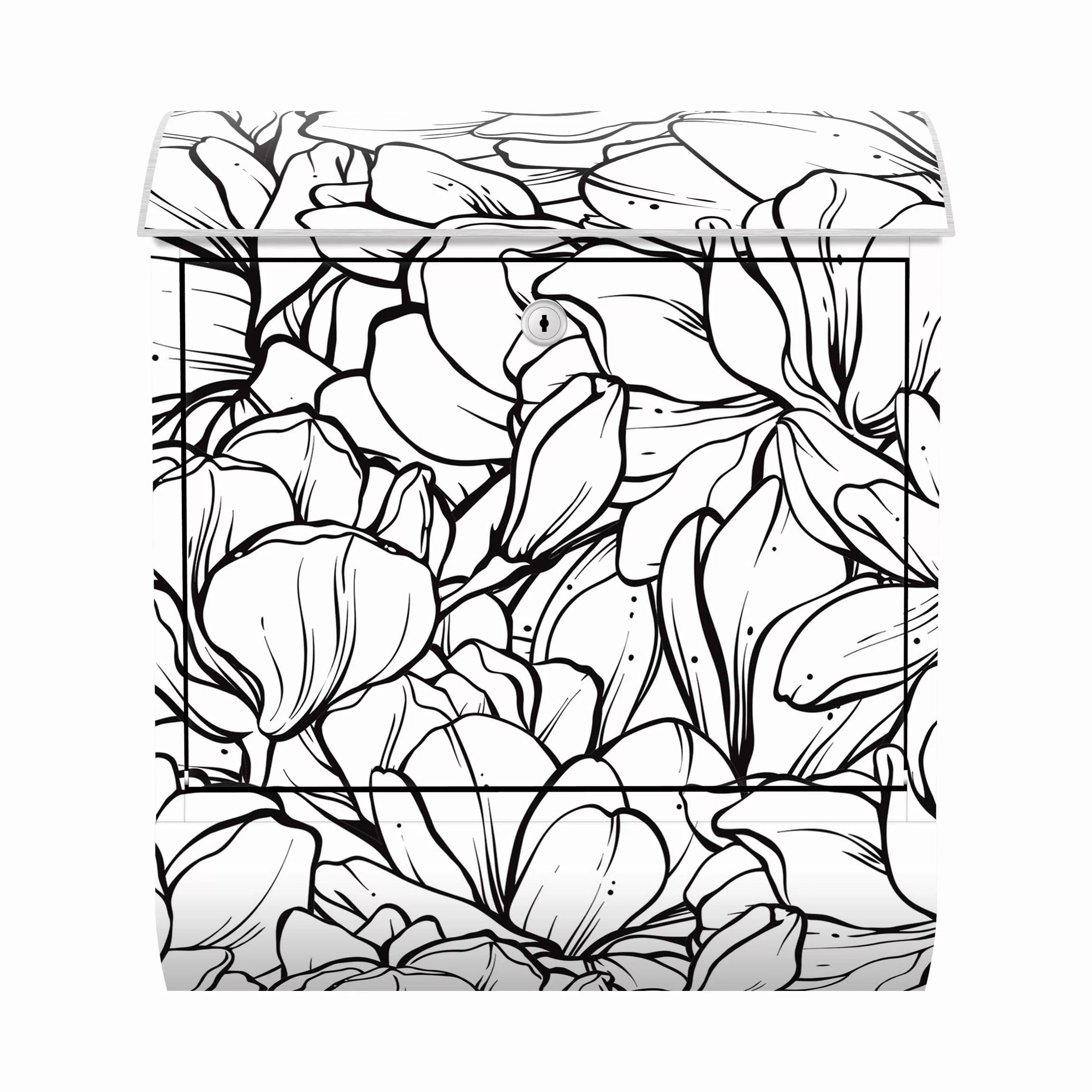 Briefkasten Magnolien Blütenmeer Schwarz Weiß günstig online kaufen