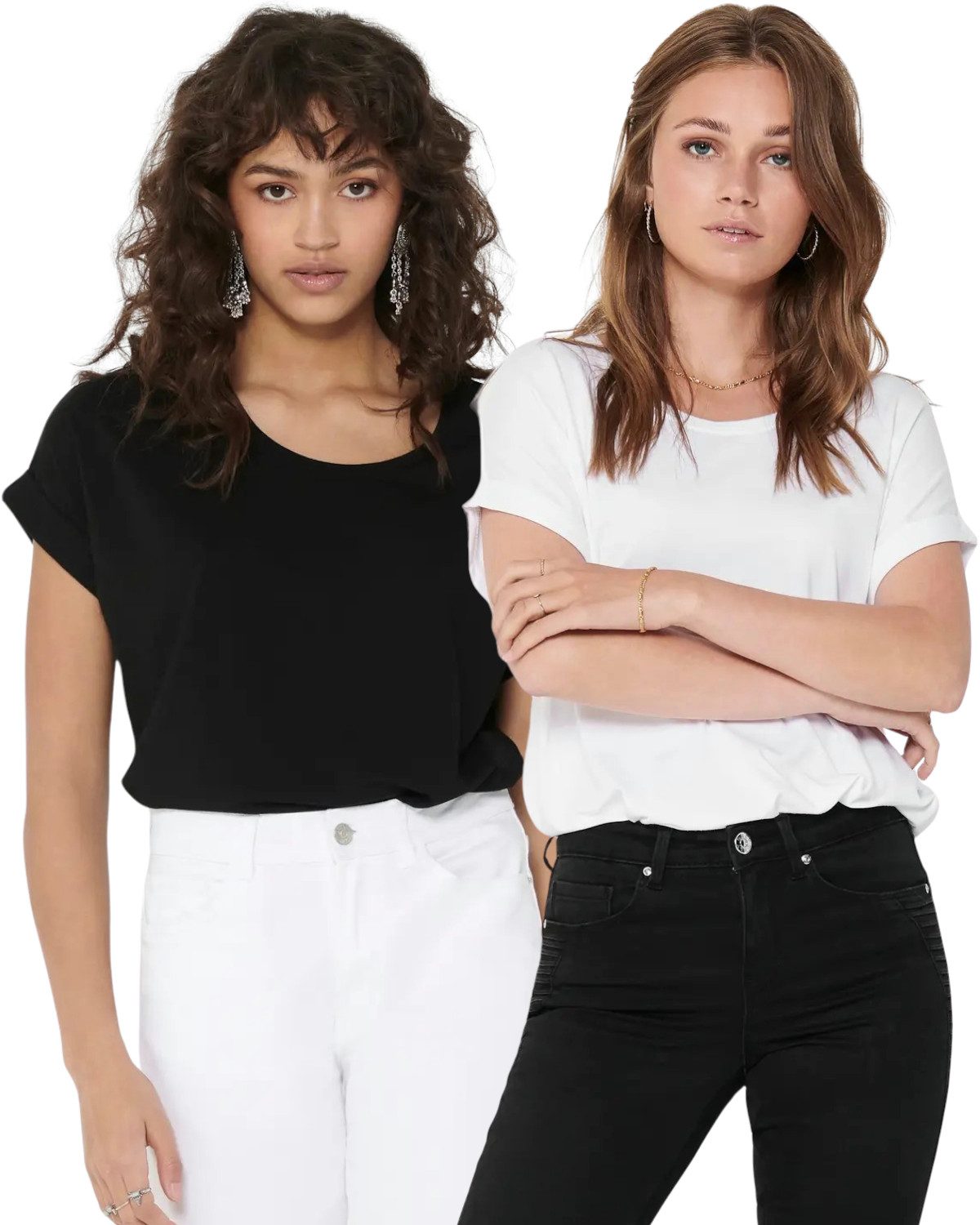ONLY T-Shirt Stilvolles Basic Shirt mit günstig online kaufen