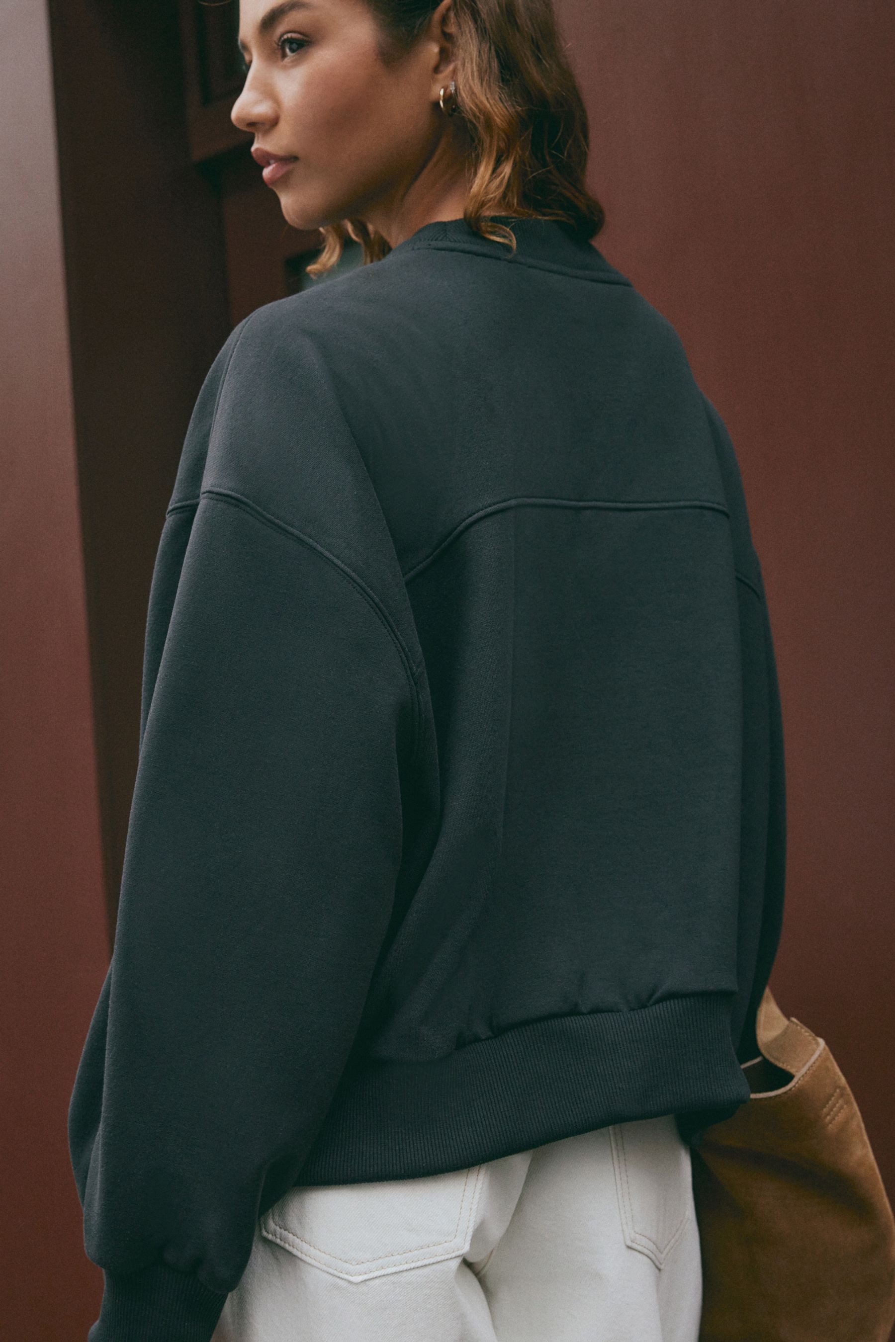 self Sweater Sweat-Top mit Rundhalsausschnitt, Kurzgröße günstig online kaufen
