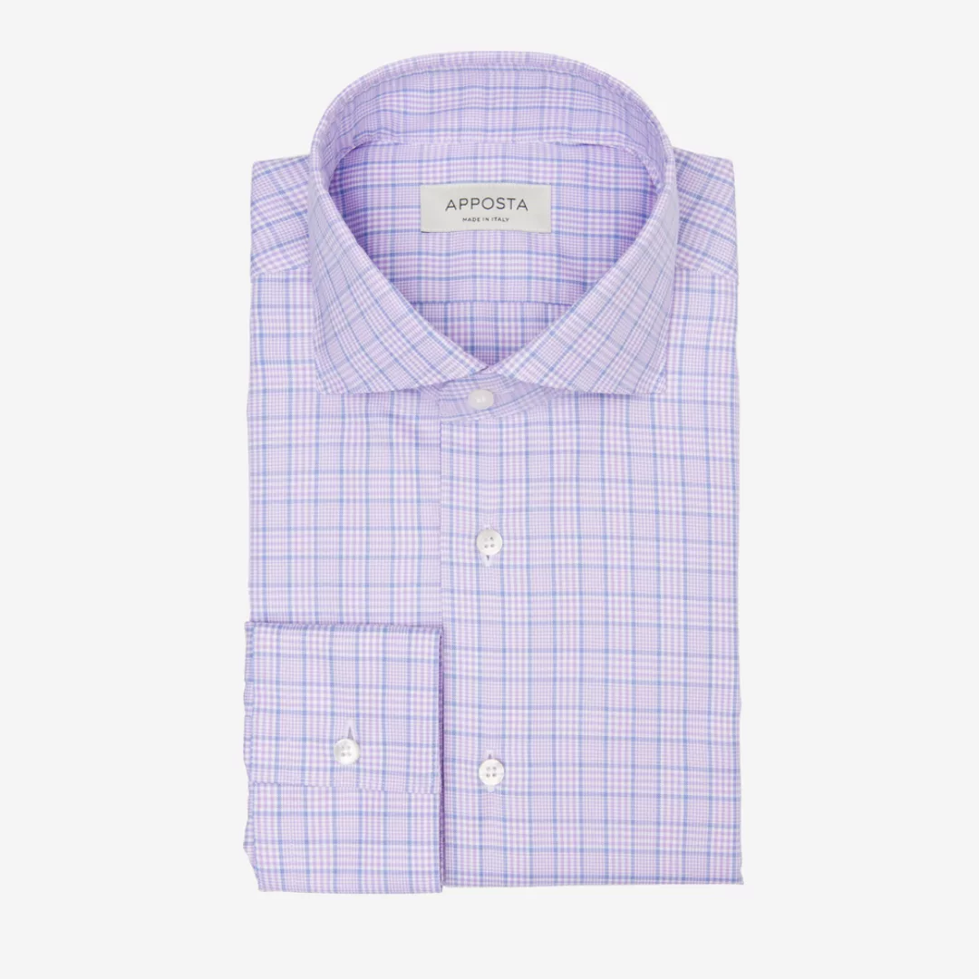 Hemd  gewebe prince of wales  violett 100% reine baumwolle twill doppelt ge günstig online kaufen