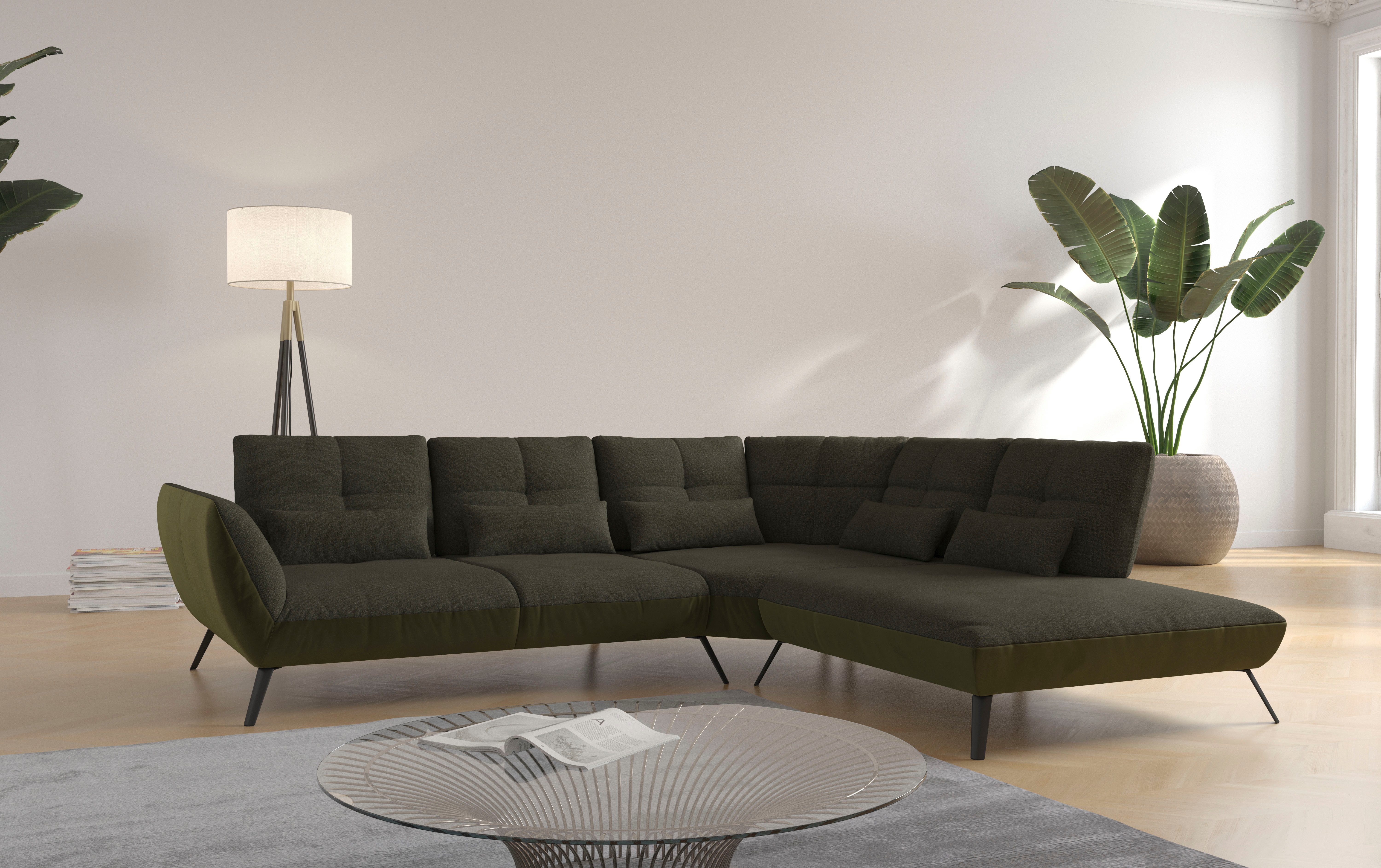Places of Style Ecksofa "Mikado L-Form", inkl. Sitztiefenverstellung und Ar günstig online kaufen