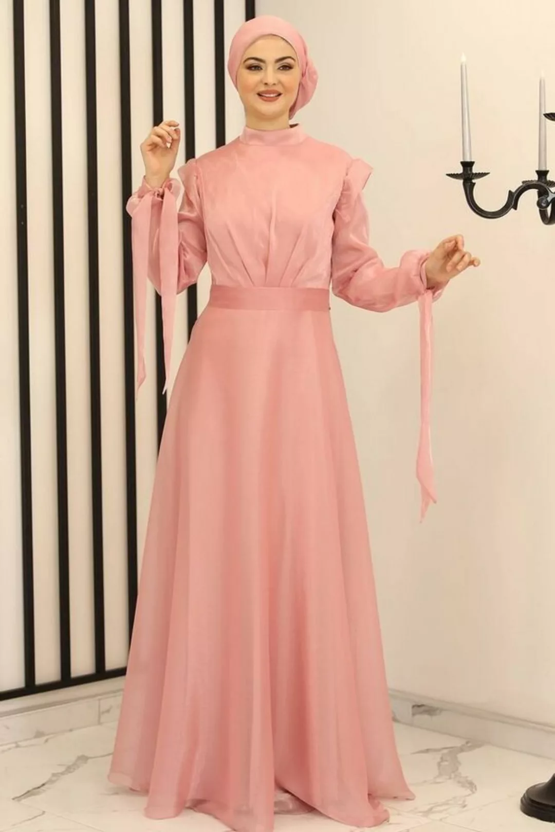 Modavitrini Abendkleid Damen Kleid langärmliges Maxikleid Abiye Abaya Hijab günstig online kaufen