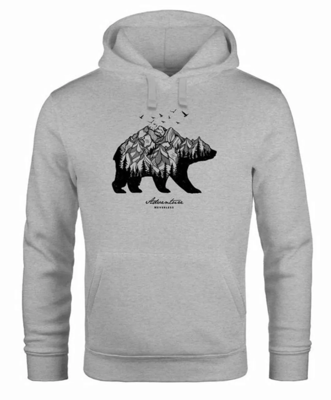 Neverless Hoodie Hoodie Herren Bär Abenteuer Berge Wald Bear Mountains Adve günstig online kaufen